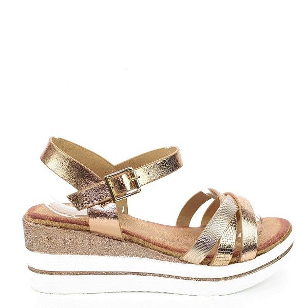 Champagne sandale s petom F6687T