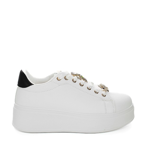 Bijelo-crne tenisice s platformom AD-899G