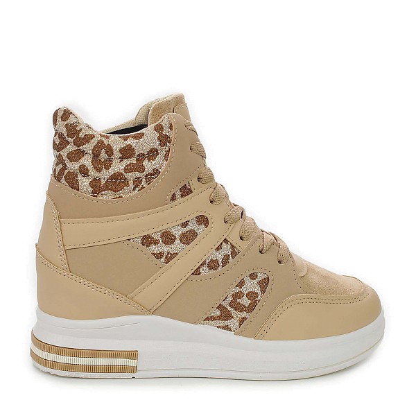 Khaki visoke tenisice na petu 85-896S