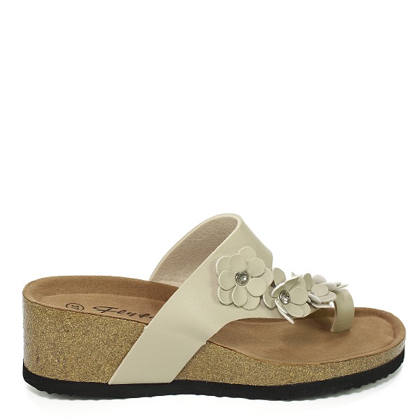 Khaki sandale s punom petom M-207S