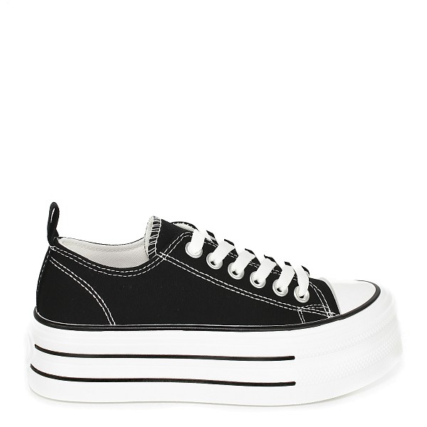 Crne platnene tenisice s platformom YD8382-02T