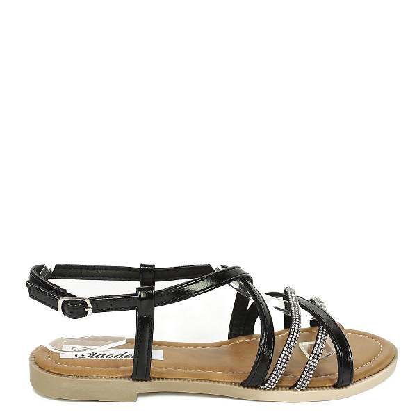 Crne sandale P4134-16G