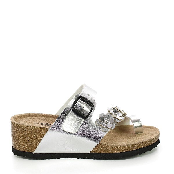 Srebrne sandale s petom D17-6S