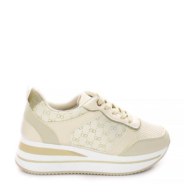 Beige tenisice s platformom 85-709S