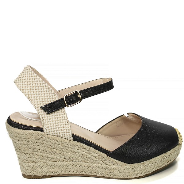 Crne espadrile s punom petom MS19107G
