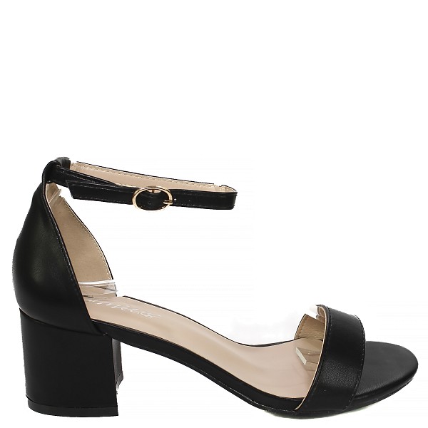 Crne sandale s blok petom E5501T