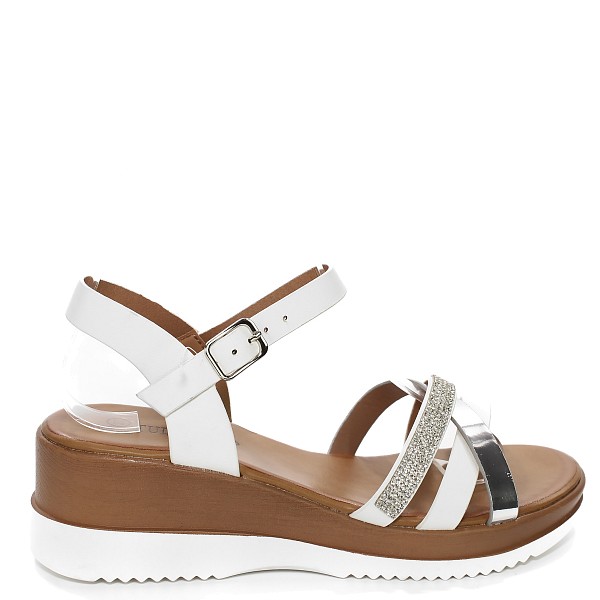 Bijele sandale s punom petom Z7693-08T