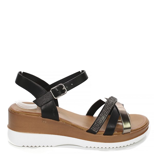 Crne sandale s punom petom Z7693-08T
