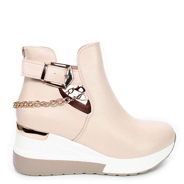 Beige tenisice na petu QH1457G