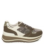Khaki tenisice s platformom 85-53T