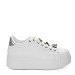 Bijelo-srebrne tenisice s platformom AD-899G