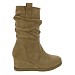 Khaki niske čizme na punu petu D8155G
