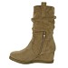 Khaki niske čizme na punu petu D8155G