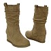 Khaki niske čizme na punu petu D8155G