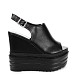 Crne sandale na punu petu R2L8356-7T